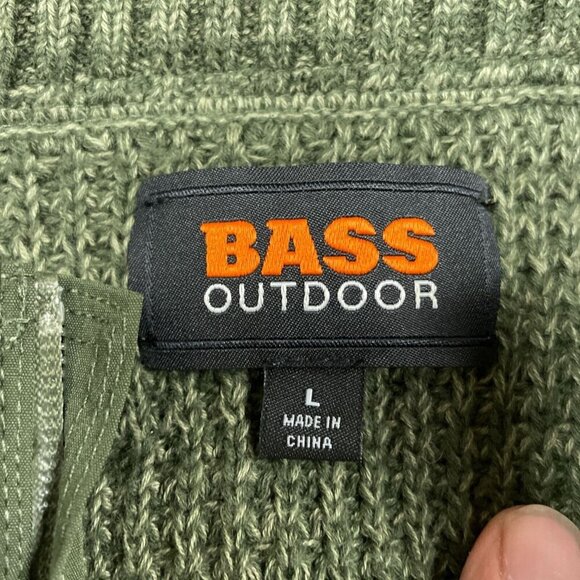 Bass Outdoor Mixed Sweater Deep Depths Green L NWT 6387 - Picture 5 of 9